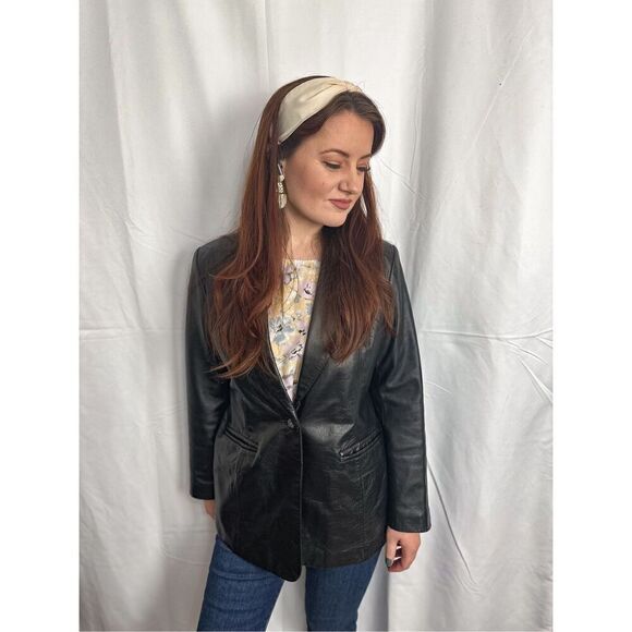 Apostrophe Genuine Leather Jacket - Picture 12 of 13
